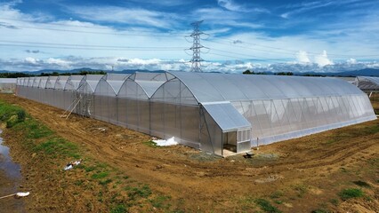 Greenhouse Farming Aerial View