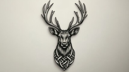 Decorative Celtic deer head design