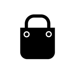 shopping bag - button, vector icon