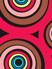 Colorful background. Vector illustration. Fun abstract circle pattern retro design, party and carnival background.