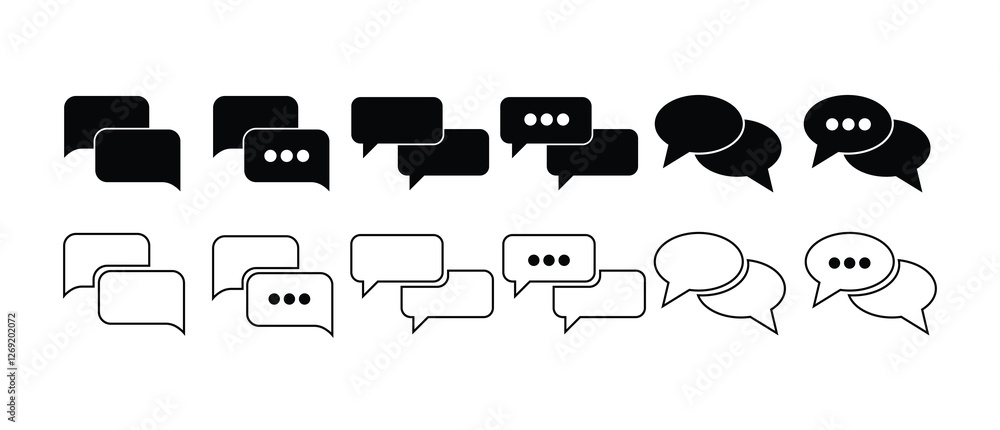 Poster set of comment icon speech bubble symbol. speech bubble collection . cloud speech bubbles collection