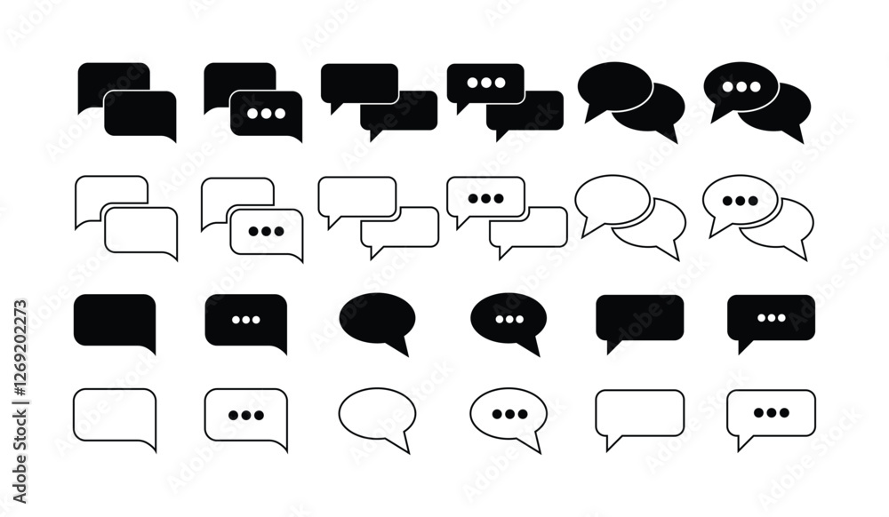 Poster set of comment icon speech bubble symbol. speech bubble collection . cloud speech bubbles collection