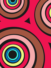 Colorful background. Vector illustration. Fun abstract circle pattern retro design, party and carnival background.