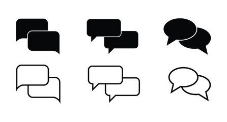 set of Comment icon speech bubble symbol. Speech bubble collection . Cloud speech bubbles collection. Black speech bubble . Vector illustration , speech bubble  icon set .
