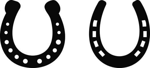 horseshoe glyph line icon set. Horseshoes icon. vector graphics, editable stroke outline sign.
