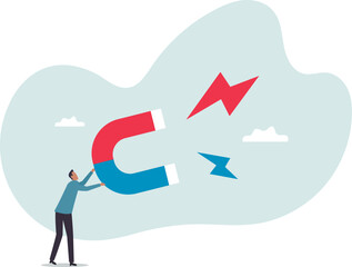 Business attraction or charisma with power to draw or attract business opportunity, money or customers.business concept.flat character.