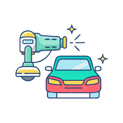 car polishing icon, car polishing vector illustration-simple illustration of car polishing, perfect for car polishing logos and icons