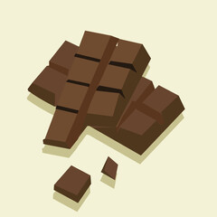 Chocolate bars. cacao chocolate,
Sweet snack of dark chocolate