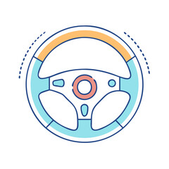Obraz premium steering wheel icon, steering wheel vector illustration-simple illustration of steering wheel, perfect for steering wheel logos and icons