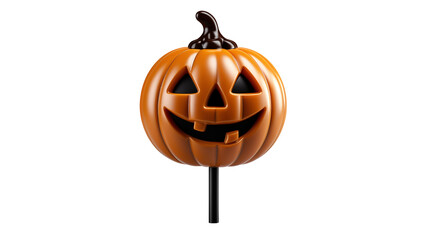 Smiling Halloween Pumpkin 3D Jack-O-Lantern, Festive Autumn Decoration for Fun Displays, isolated on transparent background.