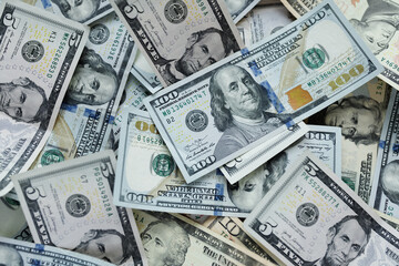 hundreds of new dollars money