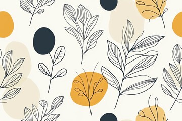 Geometric shapes and lines, simple doodle seamless pattern.