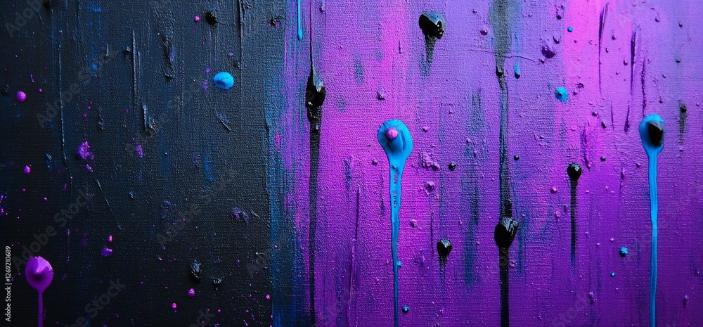 Poster vibrant drips on canvas, a textured abstract expression of color