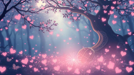 Watercolor-Style Floating Red and Pink Hearts in Romantic Bokeh Background, Perfect for Valentine's Day Love, Affection, and Celebration-Themed Designs and Cards.

