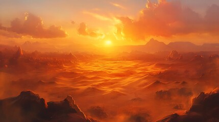 Fototapeta premium sunset in the mountains