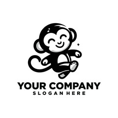 monkey logo design with happy expression
