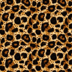 Leopard fur, photorealistic image. Seamless pattern. Animalistic trendy print. Cover, wallpaper, packaging for the brand.