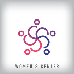 Premium women meeting logo design. Corporate logo template regarding cosmetics woman. vector.