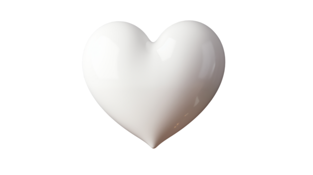 White Heart Wall Decor Romantic Home Design, Modern Style with Plants for Interiors, isolated on transparent background. - Powered by Adobe