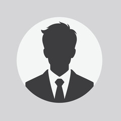 Professional Silhouette Businessman Profile Icon - Flat Illustration