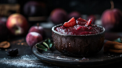 Culinary celebration for National Proposal Day featuring a rustic bowl of berry compote nestled among fresh fruits