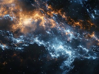 Cosmic vista capturing ethereal nebulae in deep space splendor