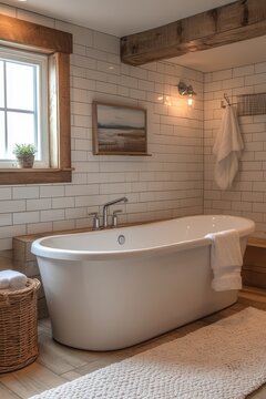 Coastal Bathroom Design with Beach-Inspired Decor


