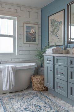 Coastal Bathroom Design with Beach-Inspired Decor

