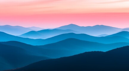 Obraz premium Serene Mountain Landscape at Dusk
