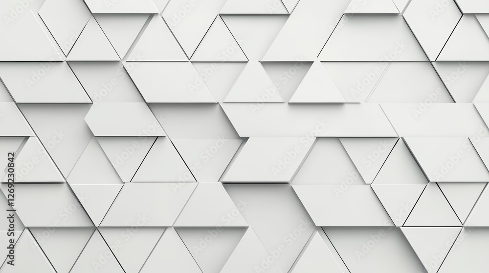 Poster abstract white geometric pattern with triangular diamond lines and modern gray minimal mosaic tile d
