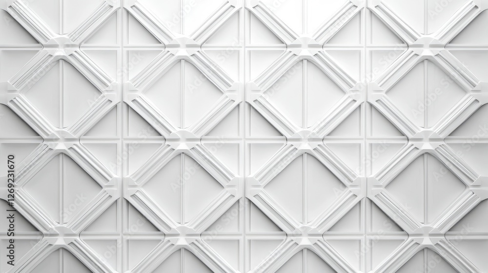 Poster abstract white geometric pattern with triangular diamond lines and modern gray minimal mosaic tile d