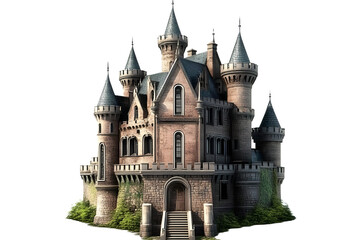 Obraz premium Castle architecture building white background. png