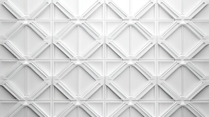 Obraz premium Abstract white geometric pattern with triangular diamond lines and modern gray minimal mosaic tile design, perfect for flat background use in digital design, web, and contemporary art projects