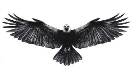 Fototapeta premium Powerful eagle in flight, isolated graphic design, illustration