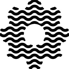 Black of a scalloped shape with wavy edges. Perfect for labels, frames, stickers, templates, and design elements.