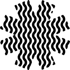 Black of a scalloped shape with wavy edges. Perfect for labels, frames, stickers, templates, and design elements.