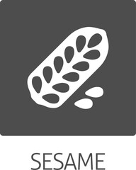 Sesame Seed Capsule Pod Food Allergen Icon Concept