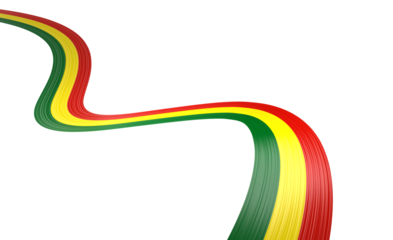 3d Flag Of Bolivia 3d Wavy Shiny Bolivia Ribbon Flag 3d Illustration