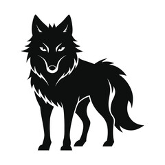 Obraz premium Wolf icon logo black silhouette vector illustration