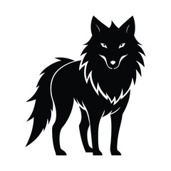 Wolf icon logo black silhouette vector illustration