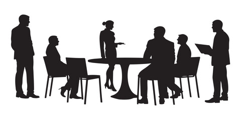 Business professionals meeting silhouette vector