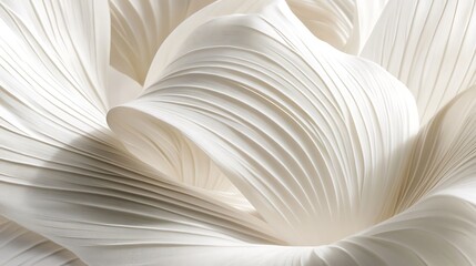 Abstract White Pleated Fabric Swirling Design