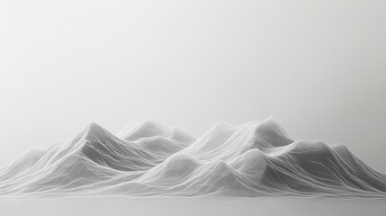 Obraz premium Ethereal Hills in Monochrome Waves of Tranquil Elegance