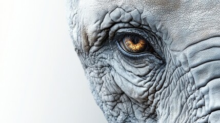 Closeup Elephant Eye with Wrinkled Skin