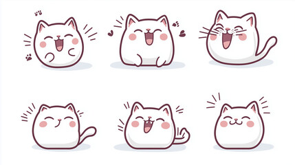 set of funny cartoon animals