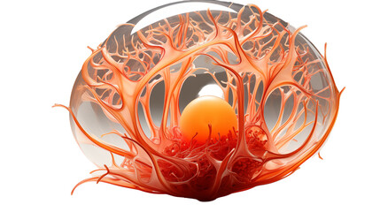 Orange Glass Sculpture Modern Art Design, Elegant Decorative Piece for Home Style, isolated on transparent background.
