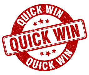 quick win stamp. quick win label. round grunge sign