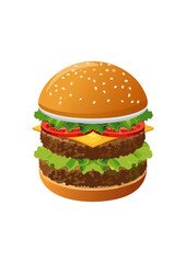 hamburger isolated on white background
