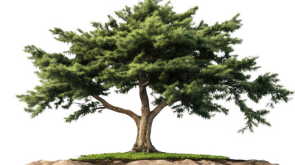 Majestic Tree on a Sunny Day: A majestic tree with lush, green foliage stands tall, its strong trunk rooted in fertile soil.