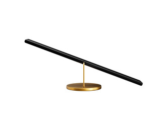 Sleek Balance Scale With Black Beam On Golden Stand Leverage And Equilibrium Concept 3D Illustration
